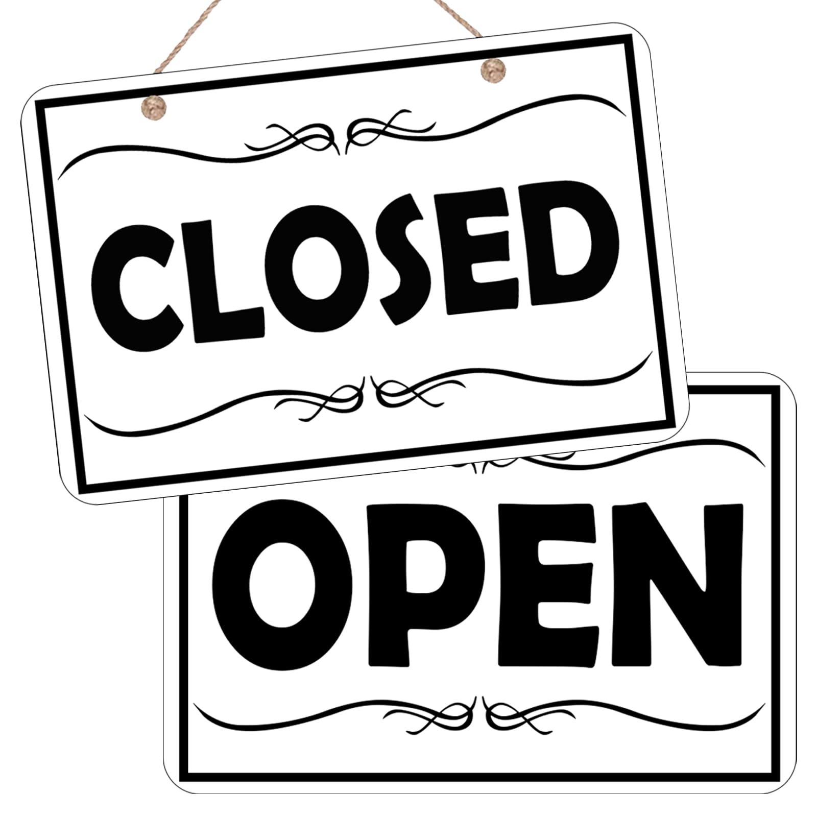 Double Sided Open Closed Sign Business Open and Closed Hours Flip Sign for Store
