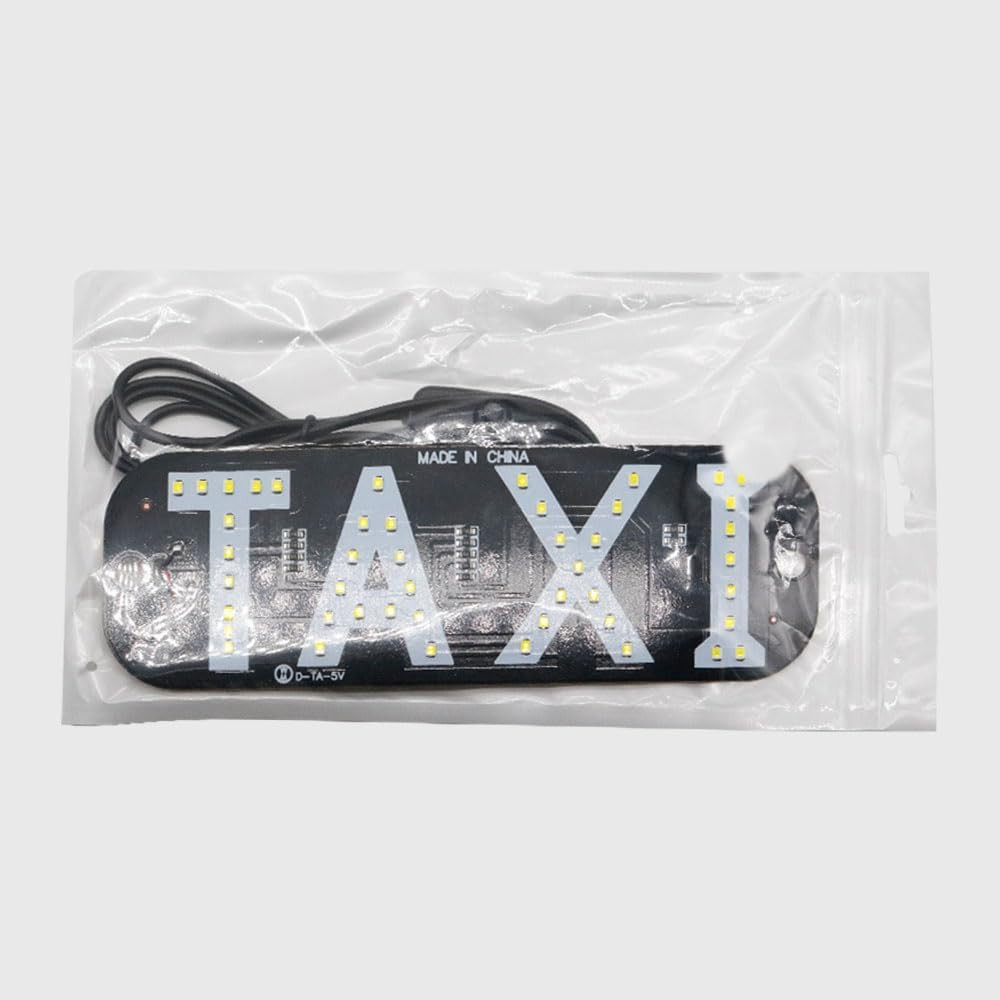 Juren 1pcs Taxi Sign Light USB On/Off Button, Bright Taxi LED Sign, Suction Cup