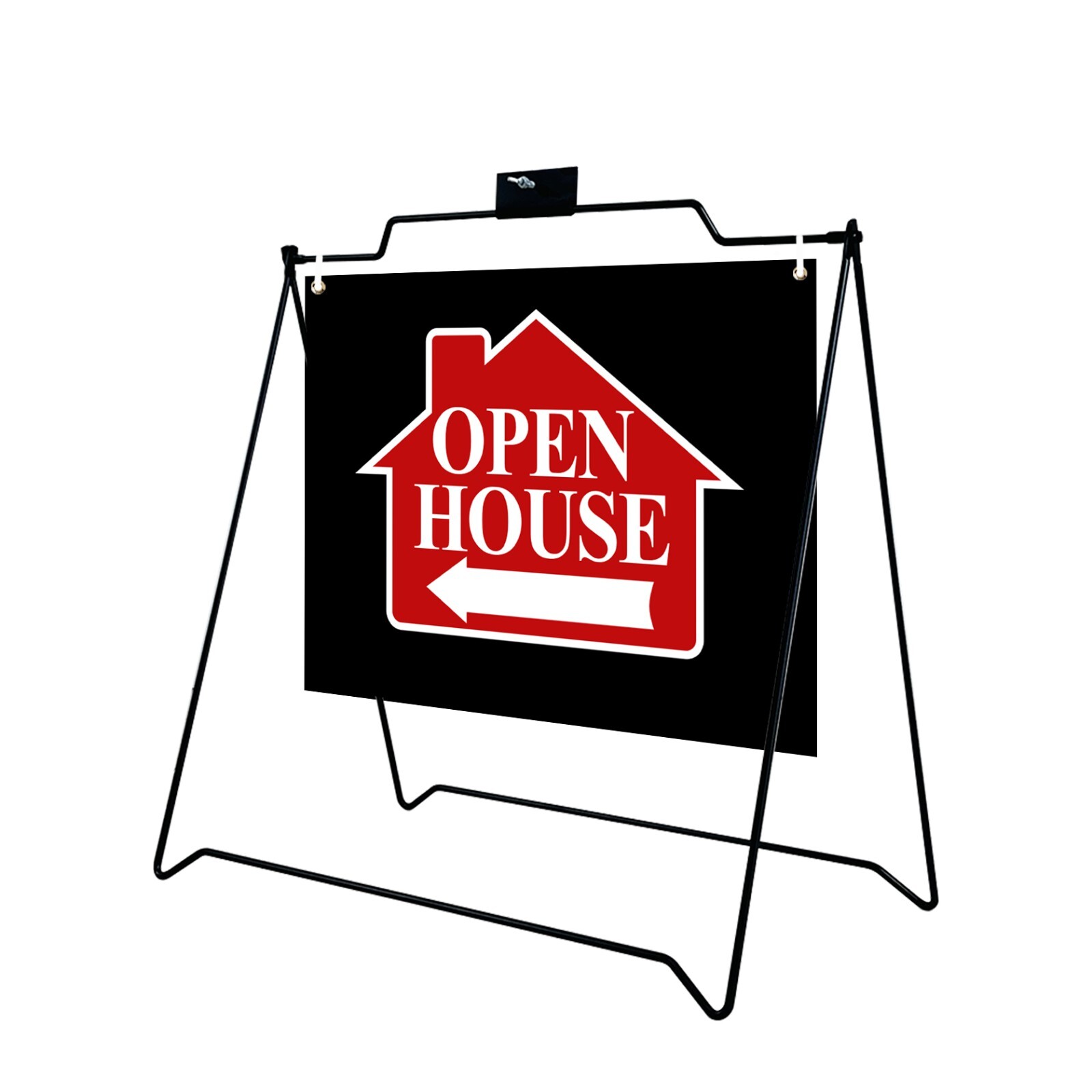 Black A-Frame Sign 22&Prime;x18&Prime; for with OPEN HOUSE print（1 UNIT Double-sided print ）