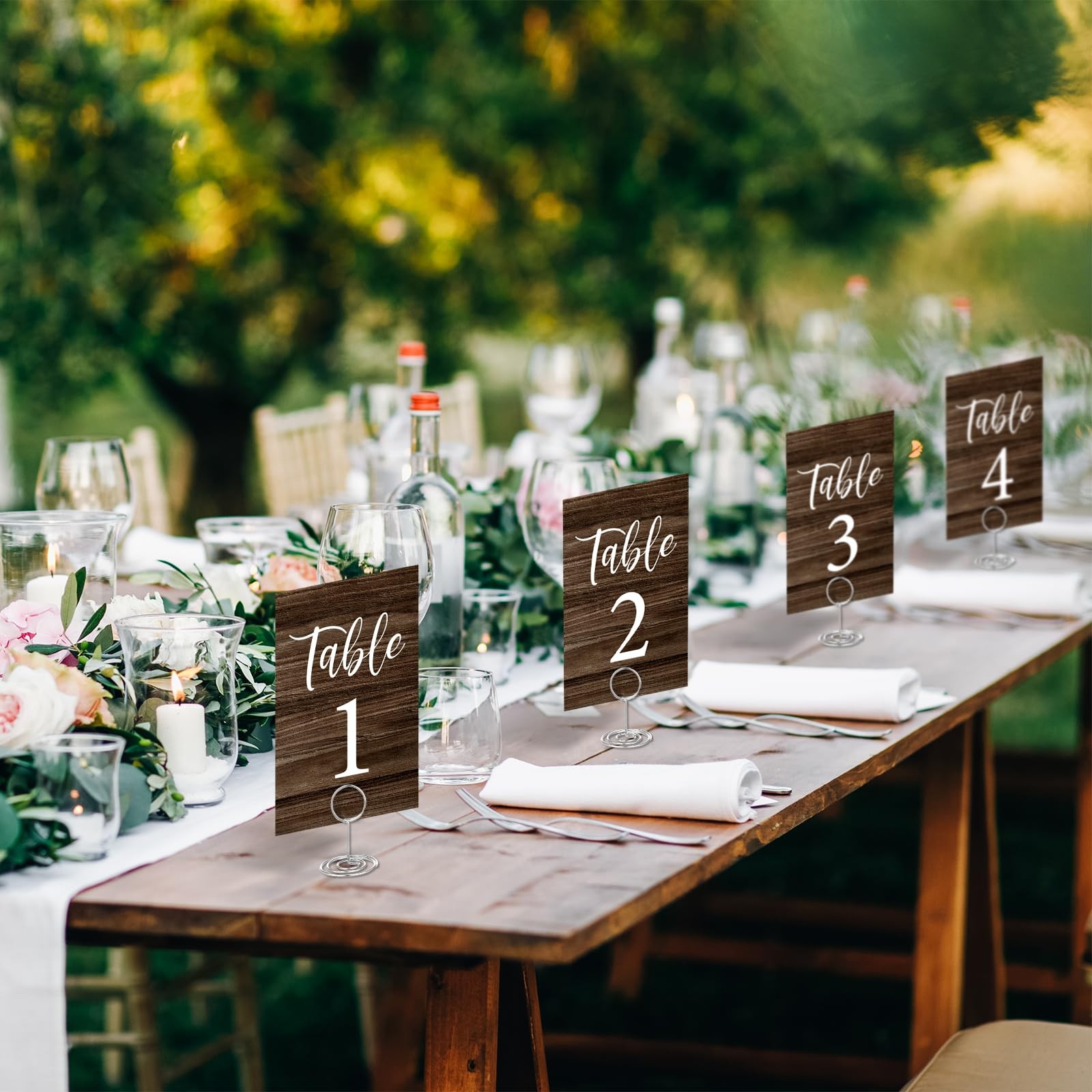 Rustic Wedding Table Numbers 130 Cards Holders Signs Reception 4×6 Inch