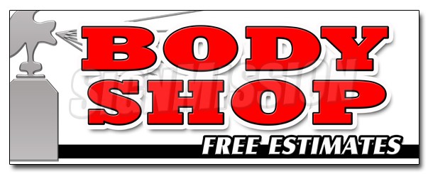 BODY SHOP FREE ESTIMATES DECAL sticker collision repair insurance paint