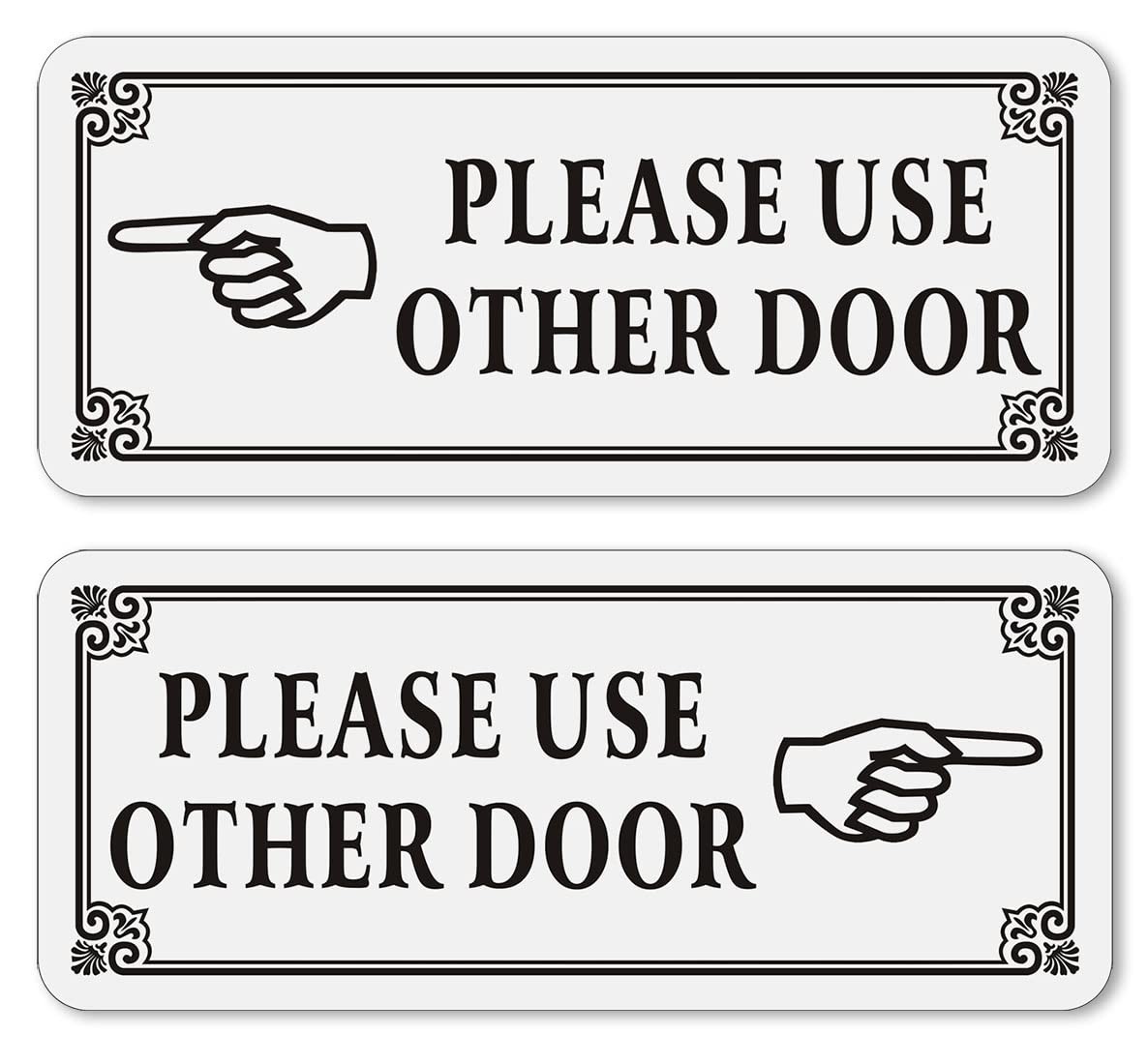 Please Use Other Door Sign with Adhesive Tape – 1 Sets 11&Prime;x5&Prime;inches silver wi…