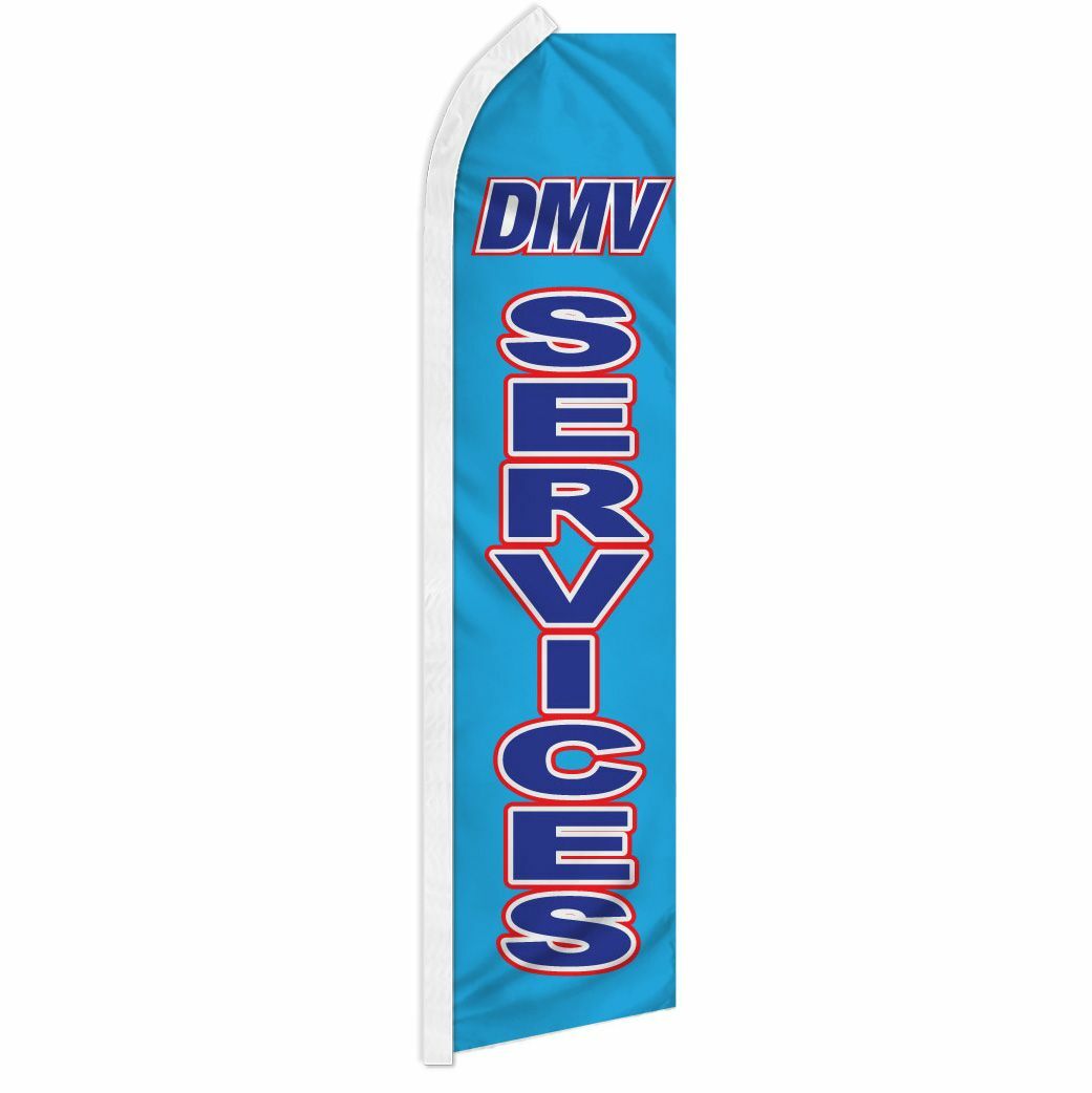 « DMV SERVICES » advertising super flag swooper banner business sign auto #3