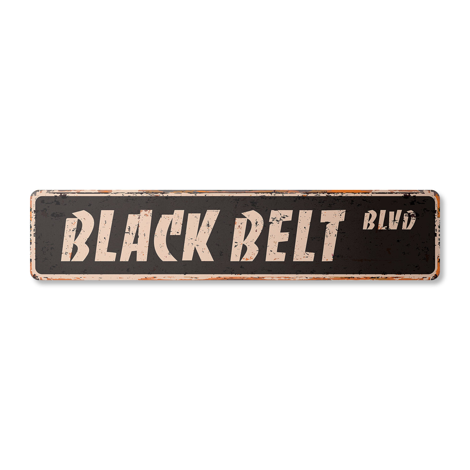 BLACK BELT Vintage Street Sign Metal Plastic karate tae kwon do martial
