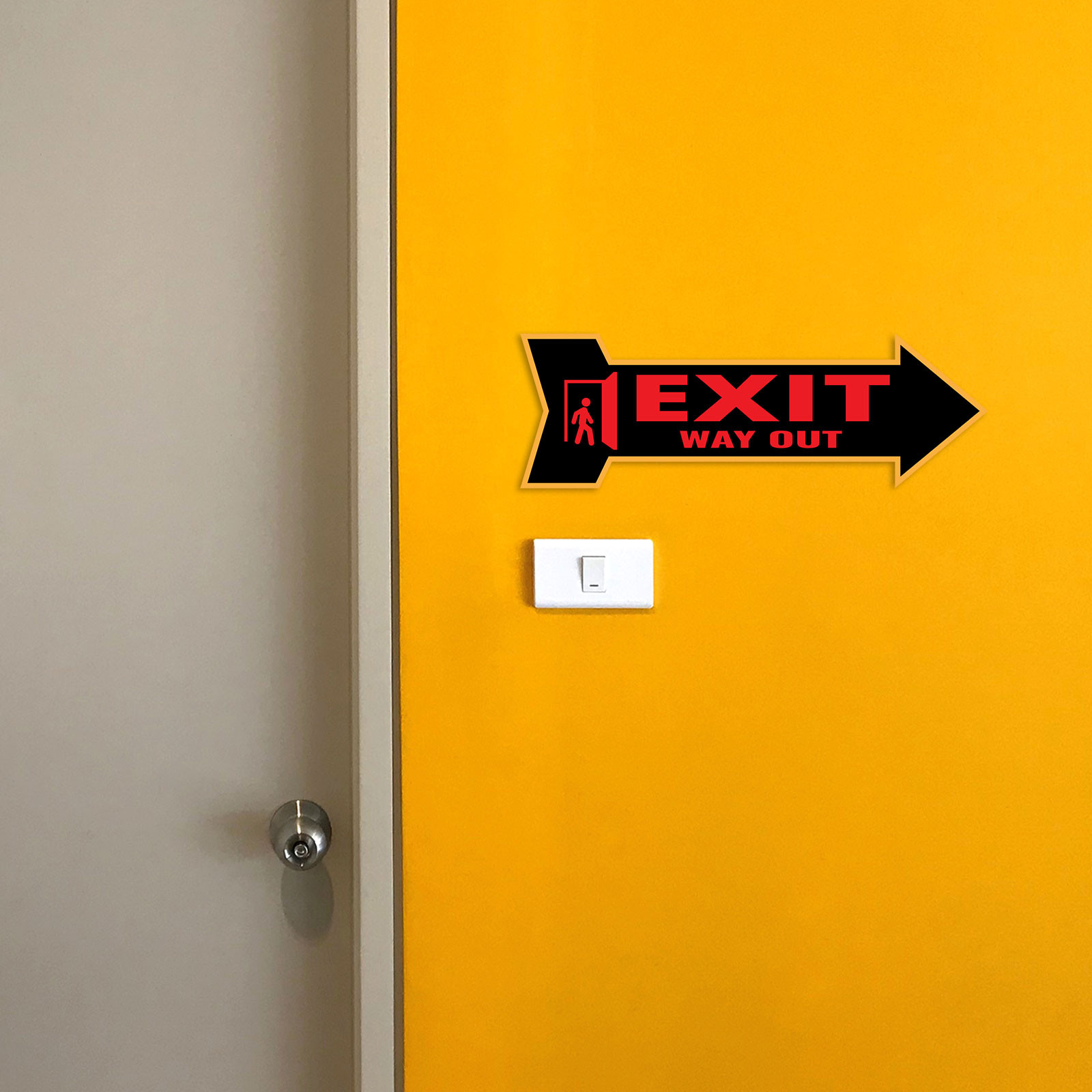 Arrow Shape Exit Way Out 12×4&Prime; Wall or Door Sign | Public Signage