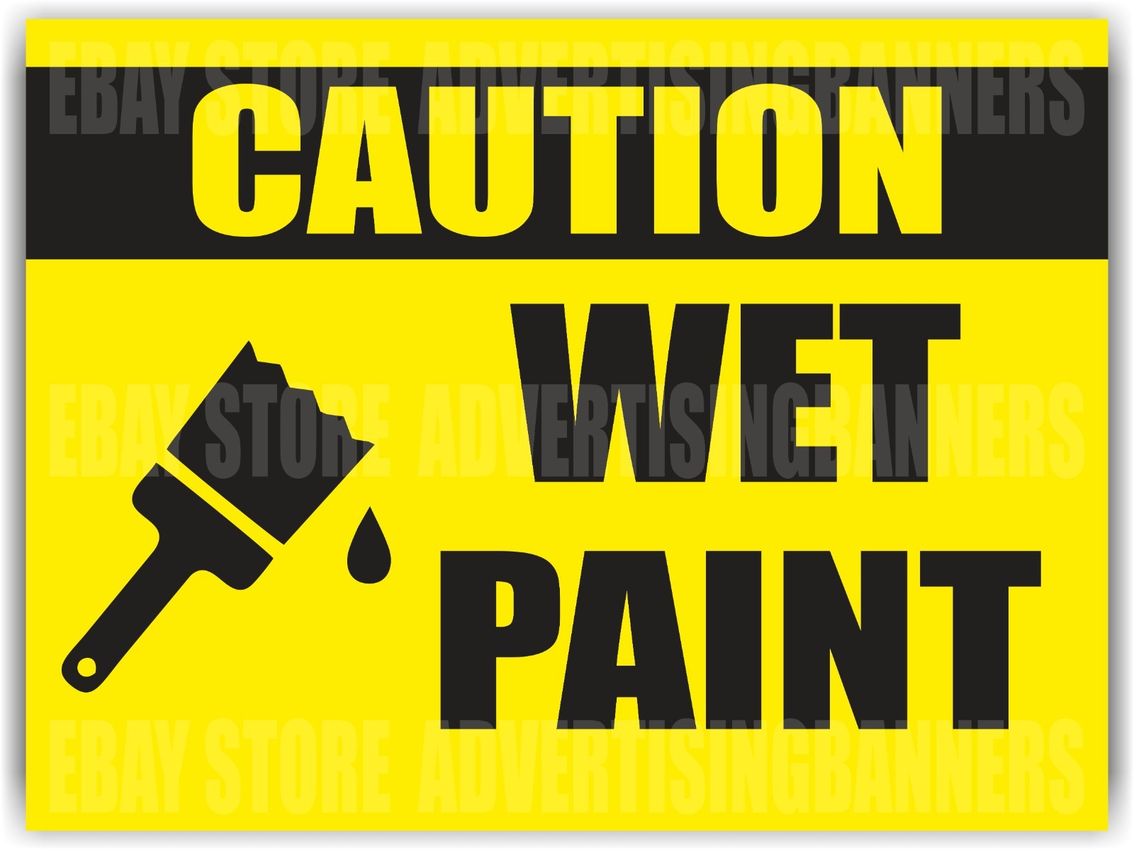CAUTION WET PAINT Yard Sign with H-Stakes Attention Don&rsquo;t walk