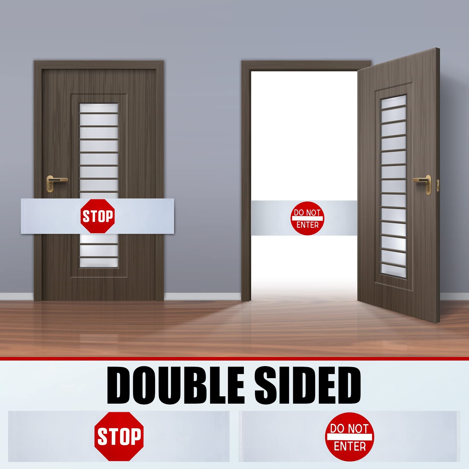 4 Pieces Door Guard Safety Banner 50 x 12 Inch Combination Stop Sign Banner D…