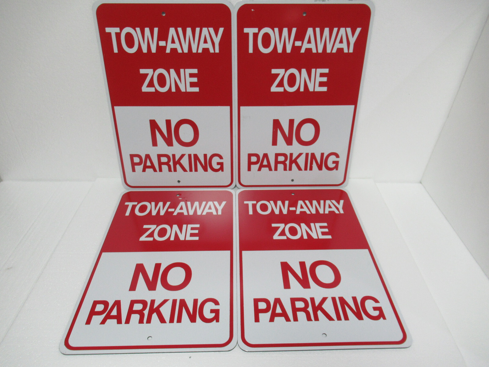 4-pack 12&Prime;x18&Prime; inch TOW AWAY ZONE NO PARKING Aluminum Sign Heavy Gauge 3mm Thick