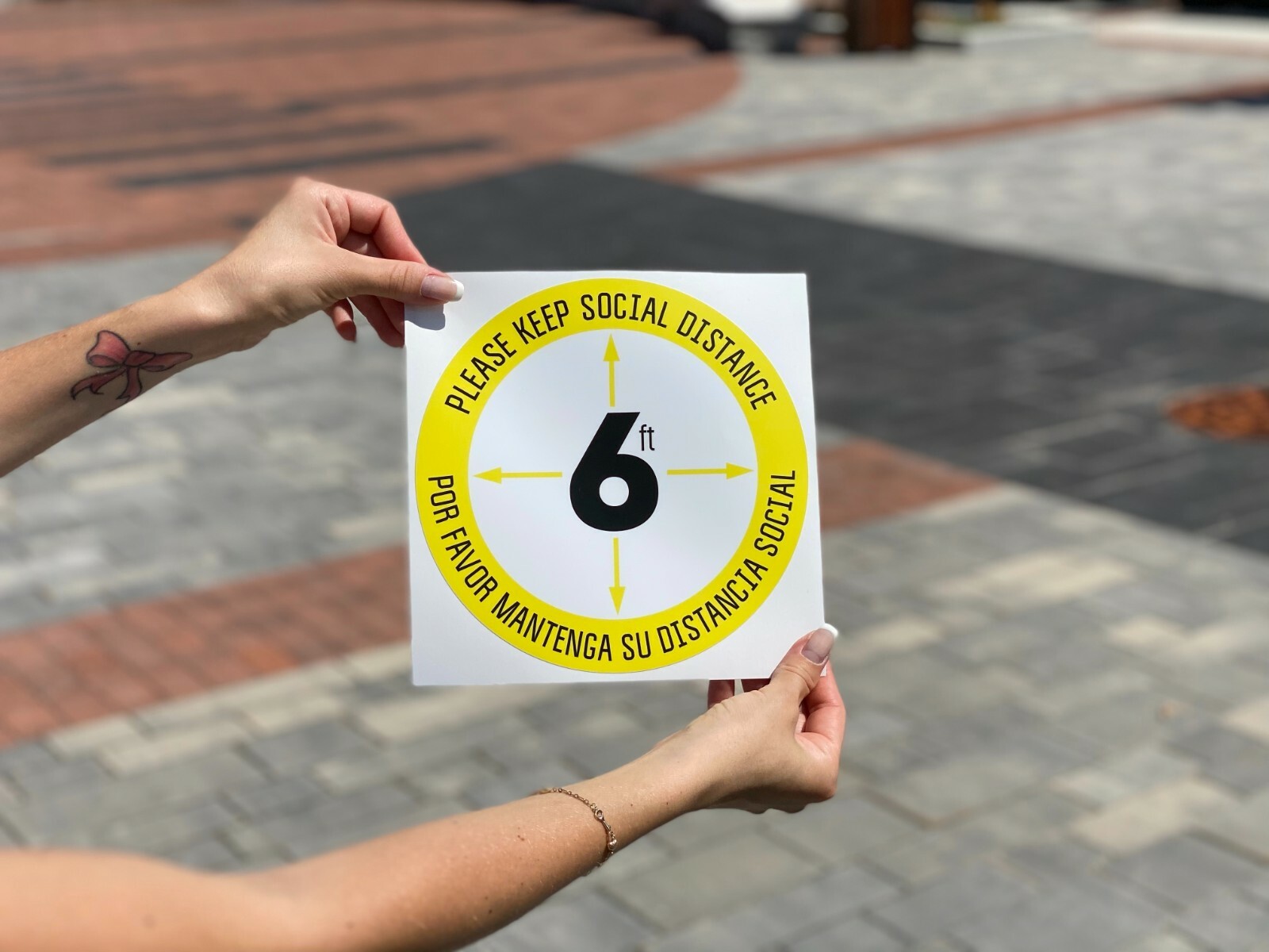 Social Distancing Hard Floor Stickers 10 Pack Vinyl Queue Markers Anti Slip