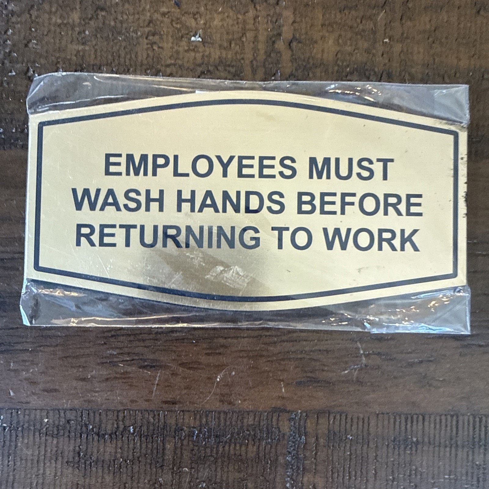 2 Pack Fancy Employees Must Wash Hands Before Returning To Work Sign Brushed Gol