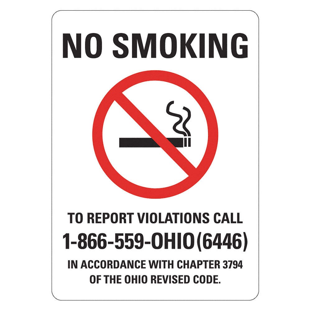 LYLE LCU1-0192-ED-PK2_5x7 No Smoking Sign,7x5in,Reflctv Sheet,PK2 484J74