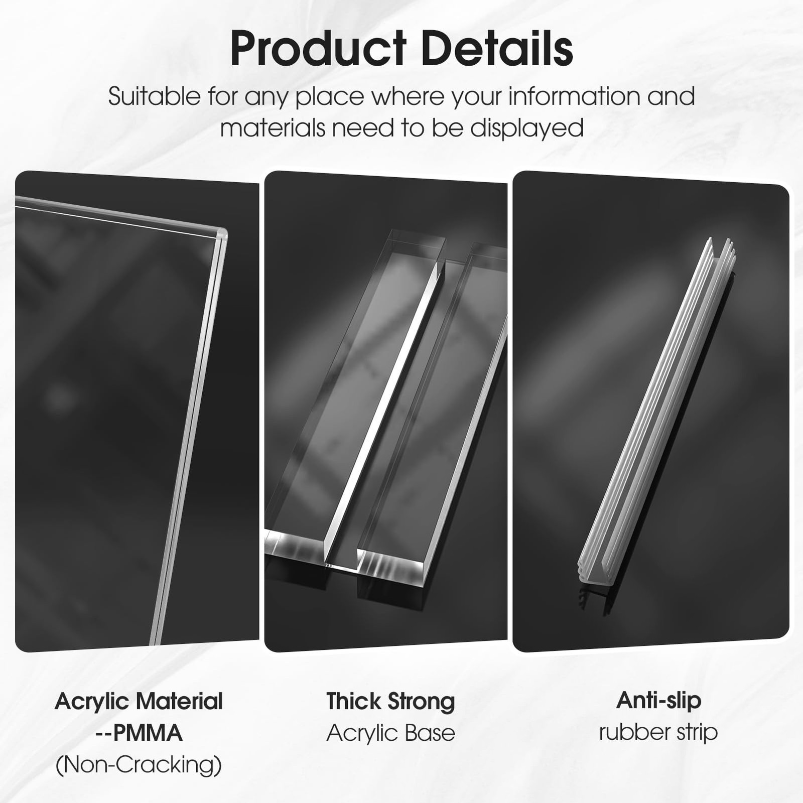 MaxGear Acrylic Sign Holder 8.5 X 11 Inches 1 Pack, Double 8.5 »x11 », Clear