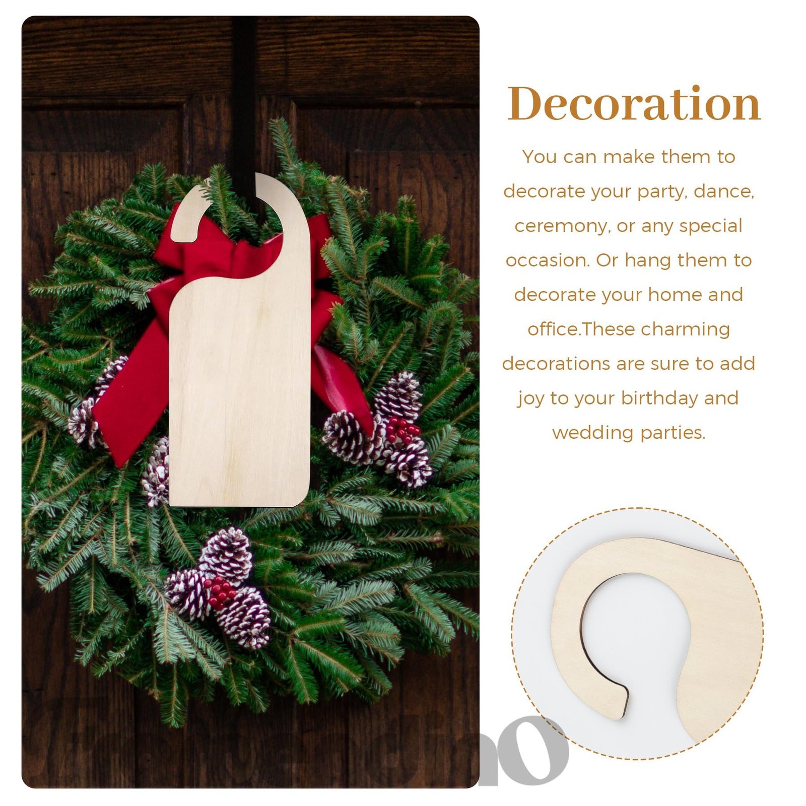 , 18 Pack Unfinished Wood Door Sign Blank Wooden Hanger Plaque DIY Craft Proj…