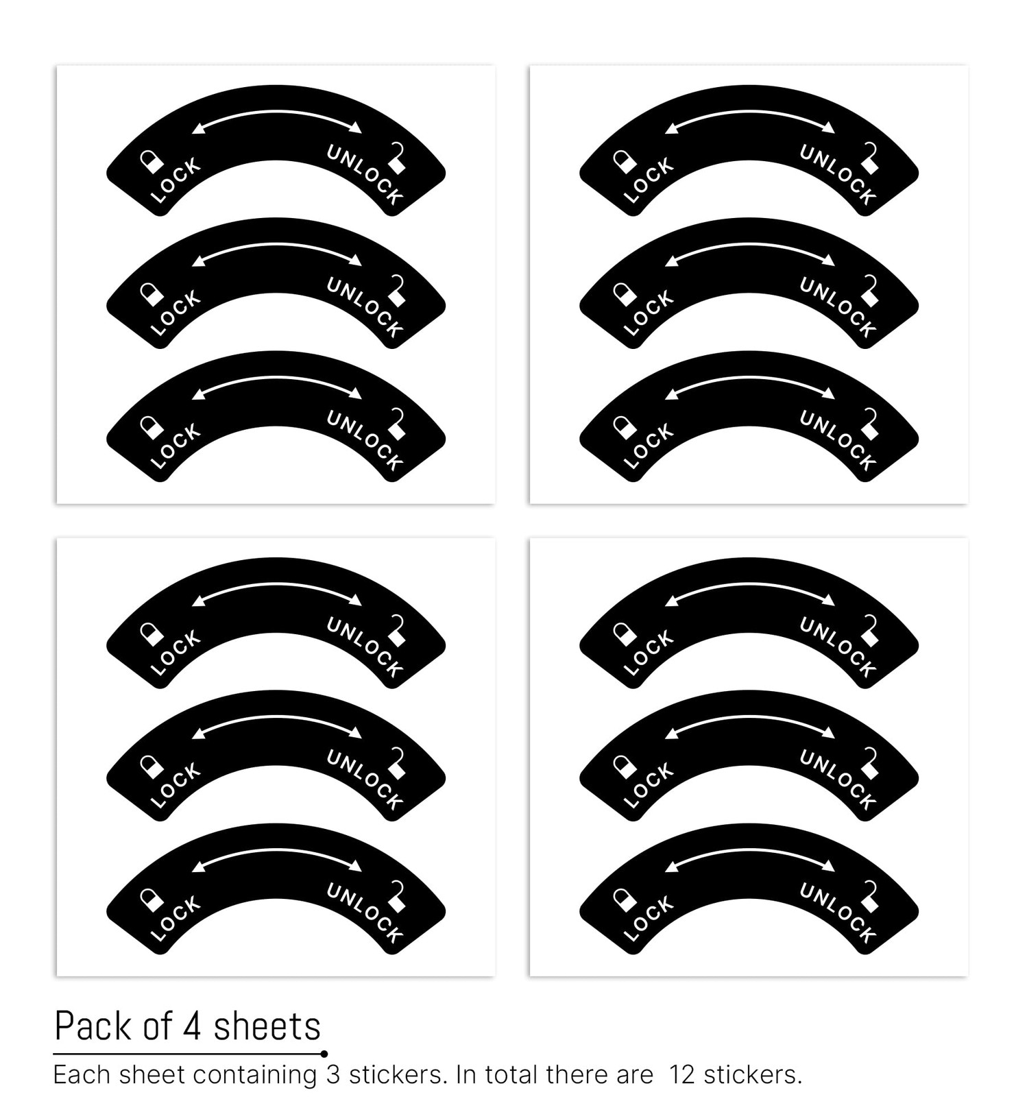 – LOCK UNLOCK Direction Indicating Stickers – Self Adhesive Peel and Stick De…