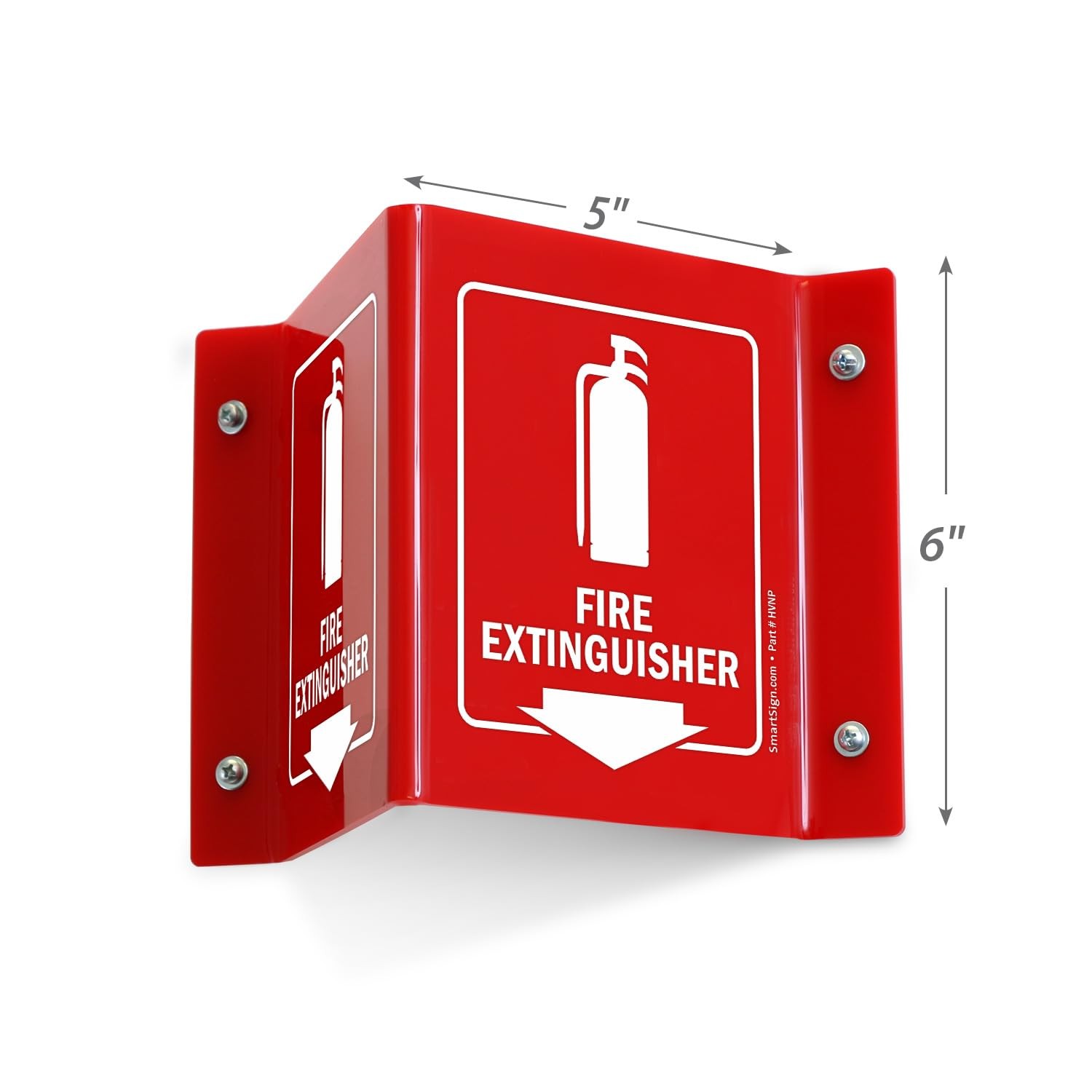 (4-Pack) Fire Extinguisher Projecting Sign with Down Arrow – 5&Prime; x 6&Prime;, -Sided …