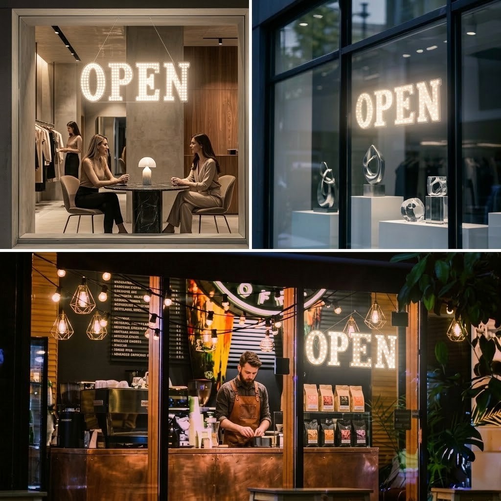 EPL Signs OPEN Warm White LED Sign Business 14&Prime;x40&Prime; Remote 3G Sparkling Mode