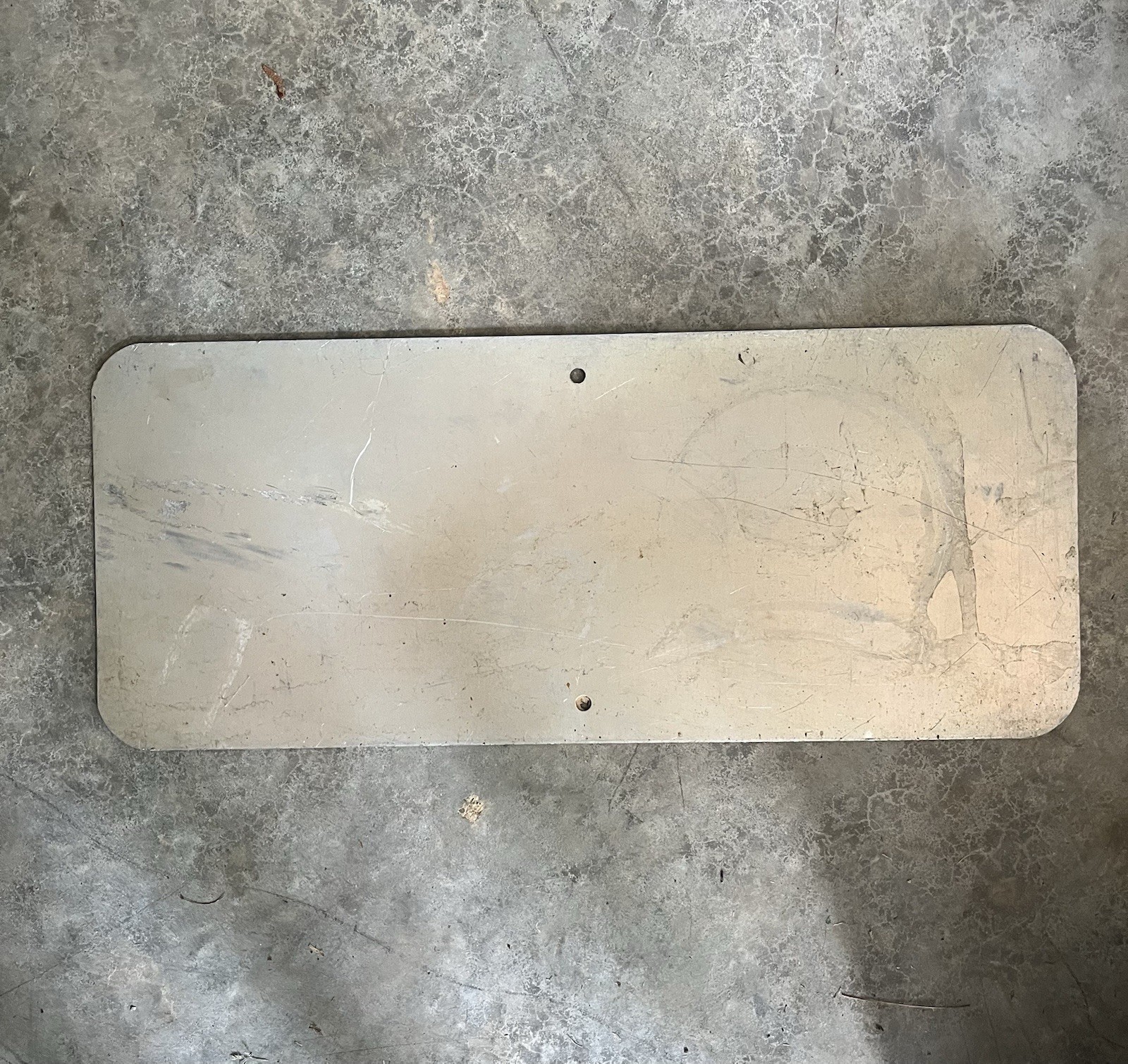 Red & White Metal “PARKING” Sign Measures 24” x 10” w/ 2 Pre-Drilled Holes