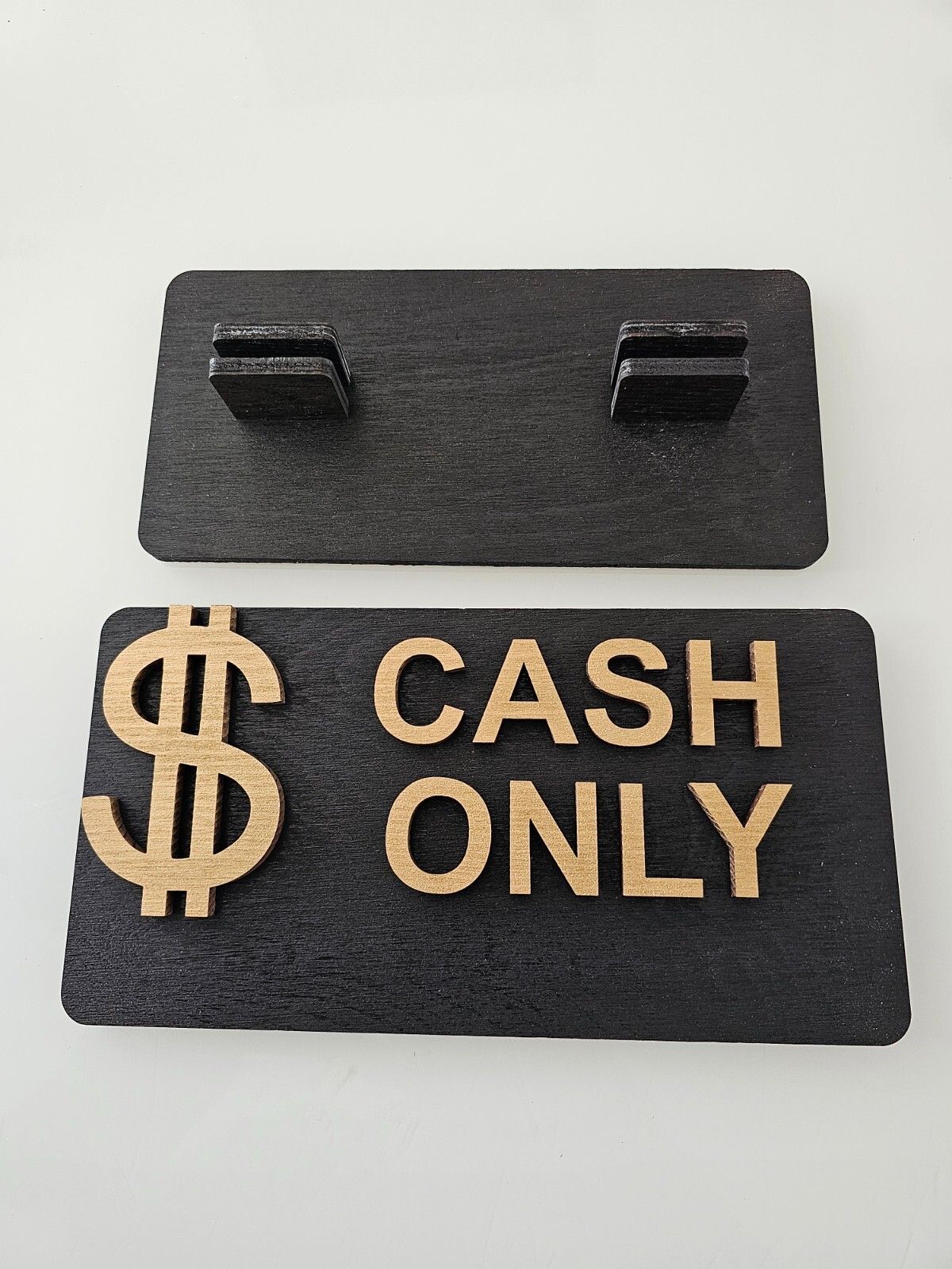 Cash Only Sign – Wooden 3D Business Sign | No Credit Cards Accepted