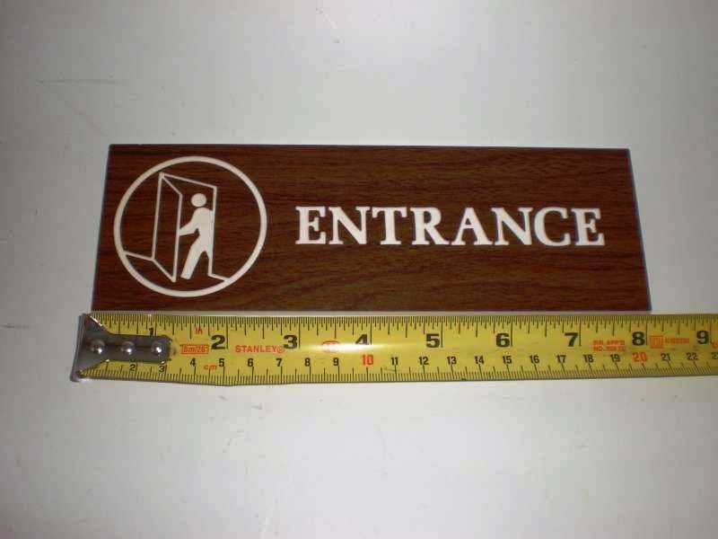 Retro Entrance door sign Traex 4512 3×9 Brown Self Adhesive Office Store Vintage