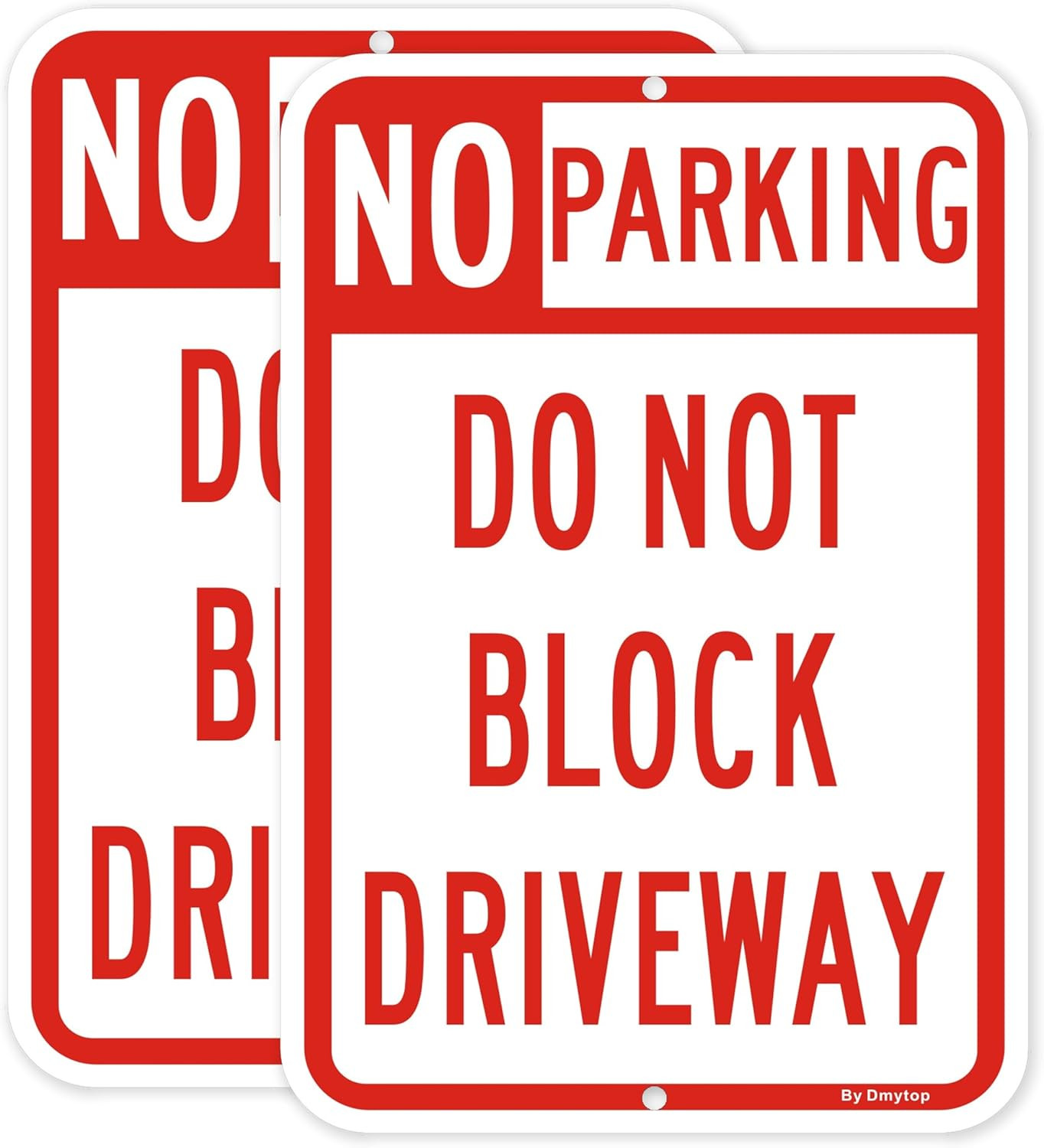 2 Pack Large No Parking Sign Do Not Block Driveway Sign 18 X 12 Inches Rust Free