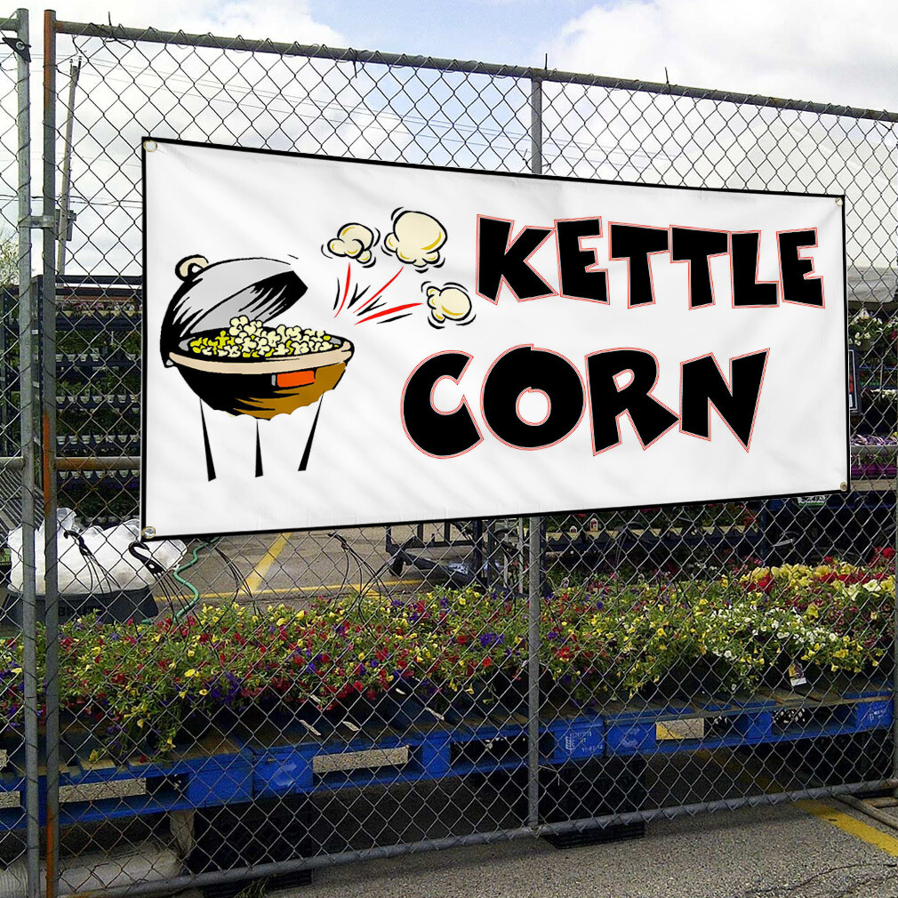Vinyl Banner Multiple Sizes Kettle Corn Restaurant Food Bar Restaurant & Food