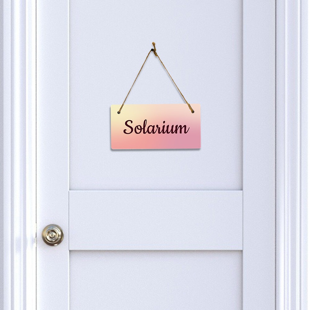 Solarium 5×10 Hanging Plus Wall or Door Sign | Rustic Twine
