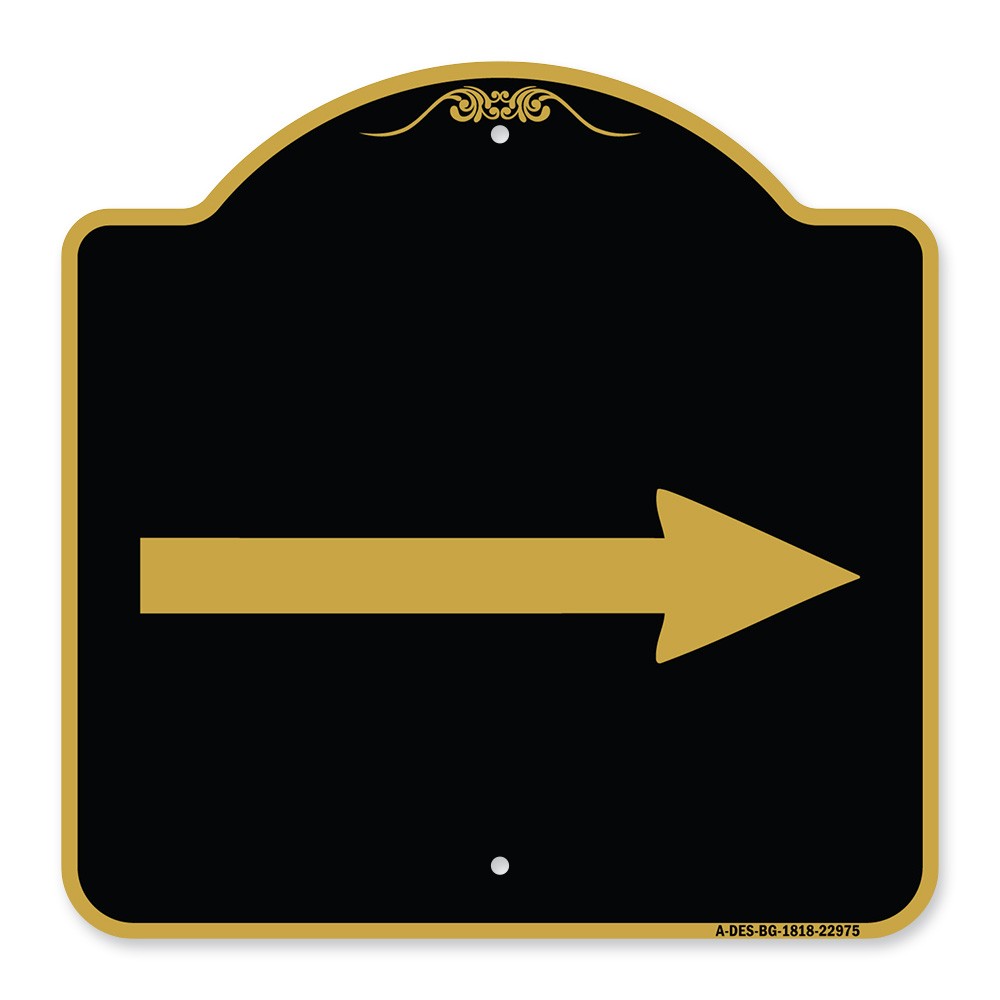 Designer Series – Right Arrow Symbol Heavy Gauge Aluminum Architectural Sign