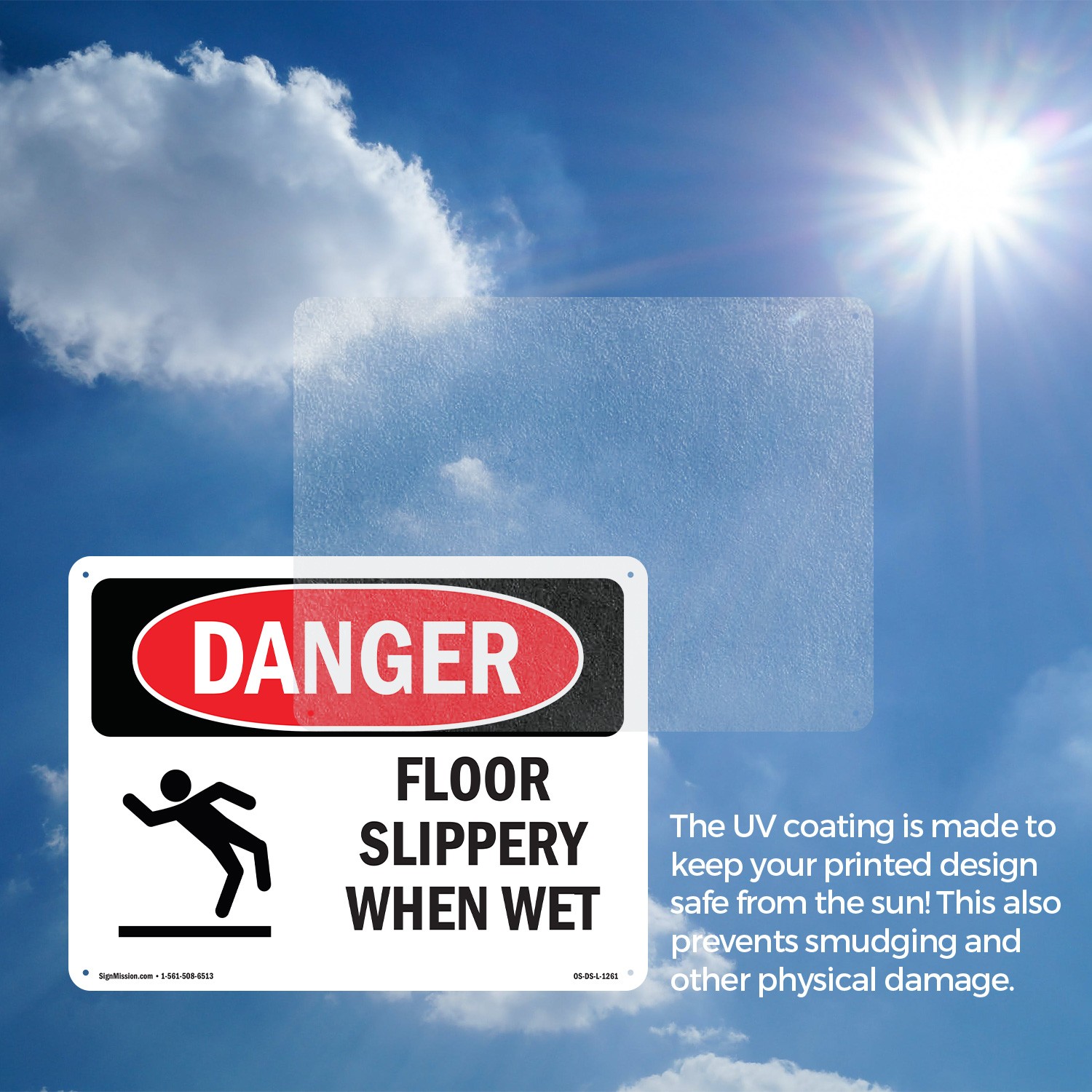 Floor Slippery When Wet OSHA Danger Sign Metal, Plastic, Or Decal – 5 or 10 Pack