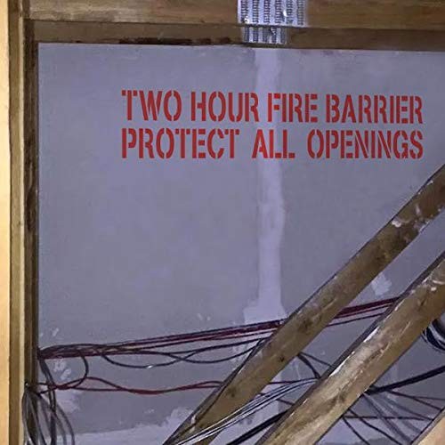 Fire Barrier Stencil 2 Hour Rating with 3 inch Letters Protect All Openings