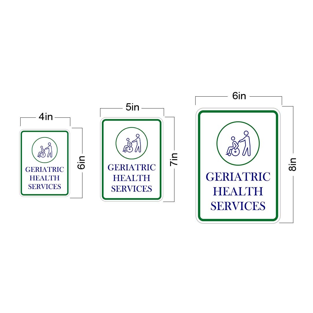 Portrait Round Plus Geriatric Health Services Wall or Door Sign