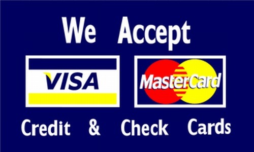 WE ACCEPT VISA & MASTERCARD 3×5 ft Flag Business Sign Banner Credit Card Debit