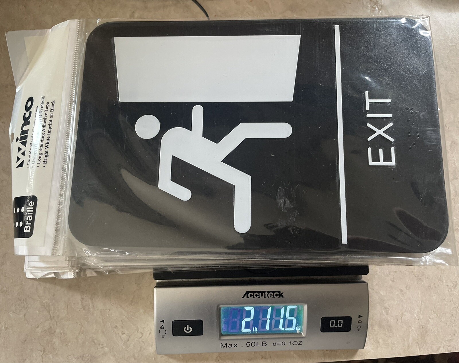 LOT of 10 EXIT Signs 6”x9” NOS WINCO (China) Braille