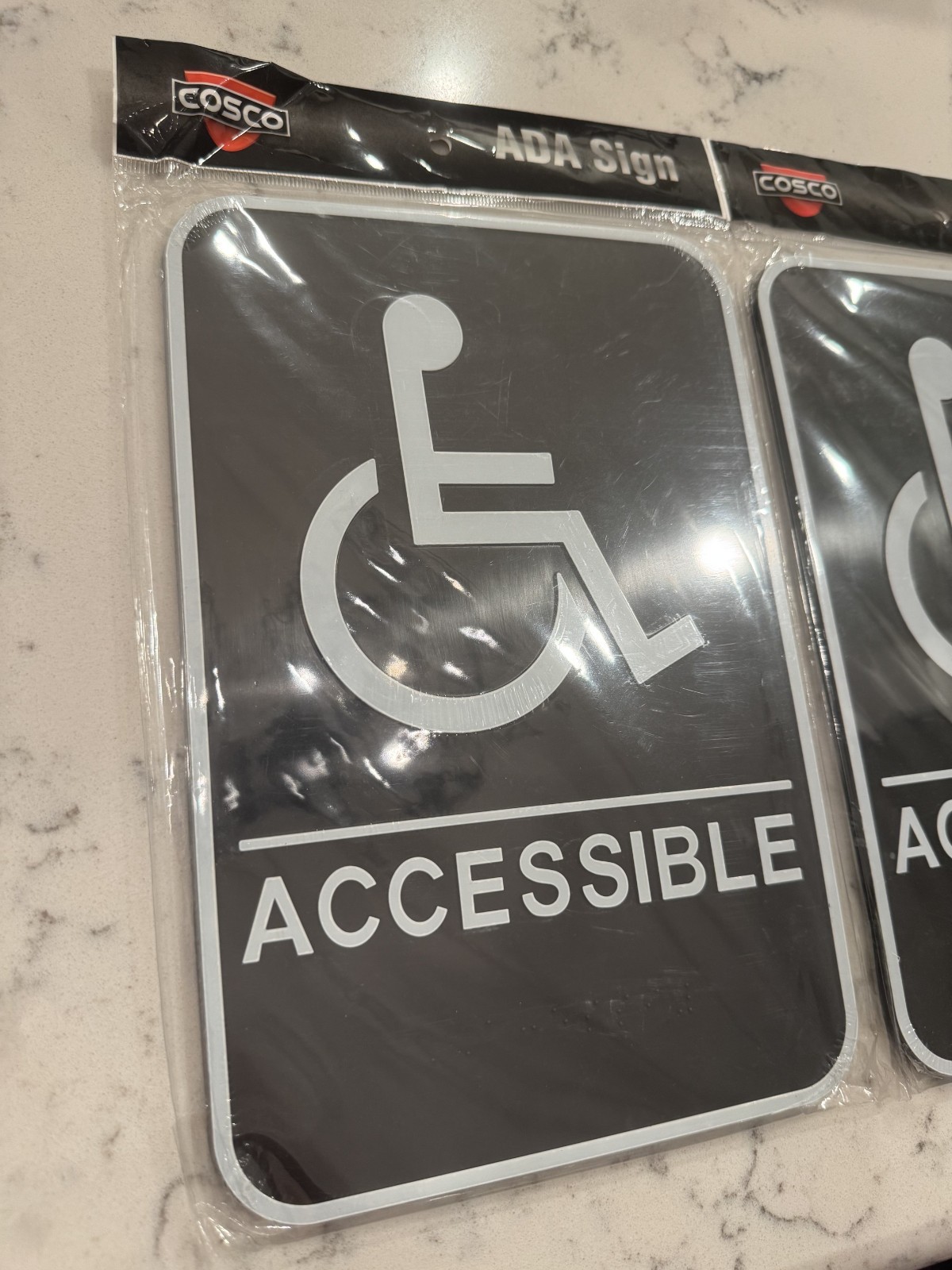 ADA Restroom Sign 9×6 Braille Cosco (Lot of 3)