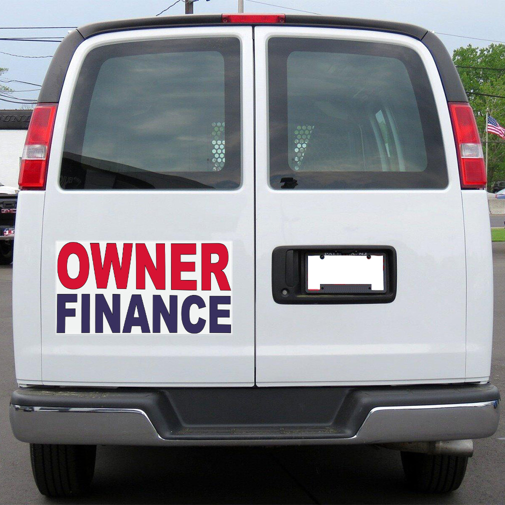 Car Magnet Set of 2 Owner Finance Red Blue Car Advertising Industrial Sign