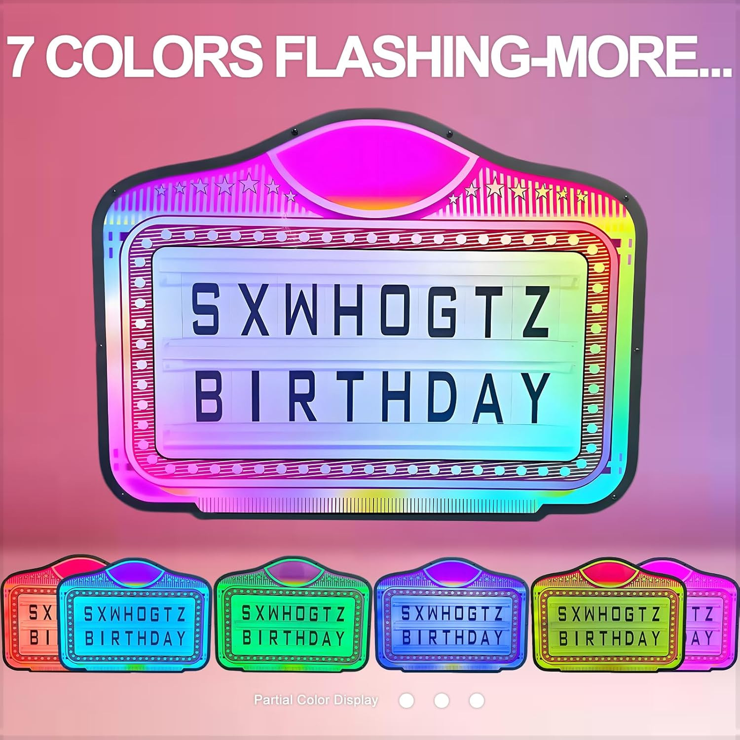 LED Bottle Service Sign with Color Lights & Letter/Number Kit for Events