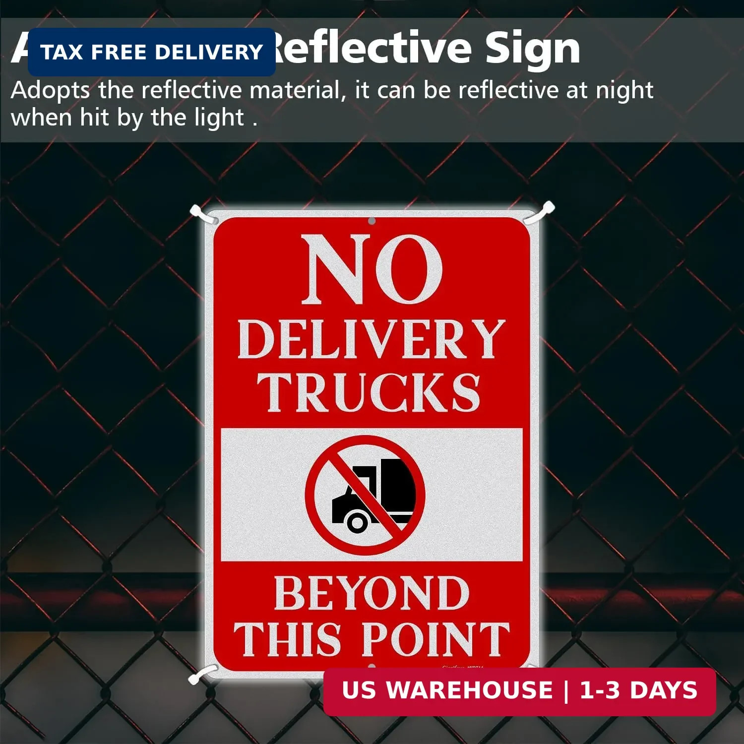 GicnKeuz No Delivery Trucks Beyond This Point Sign, 14 x 10 Inches No Deliveries