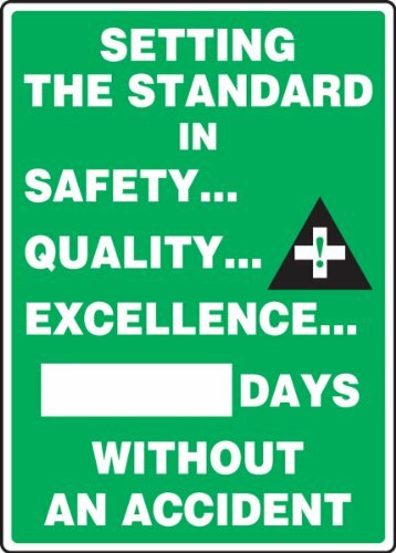 Durable Write-A-Day Safety Scoreboard w/ Corner Mounting Holes 20&Prime; x 14&Prime;