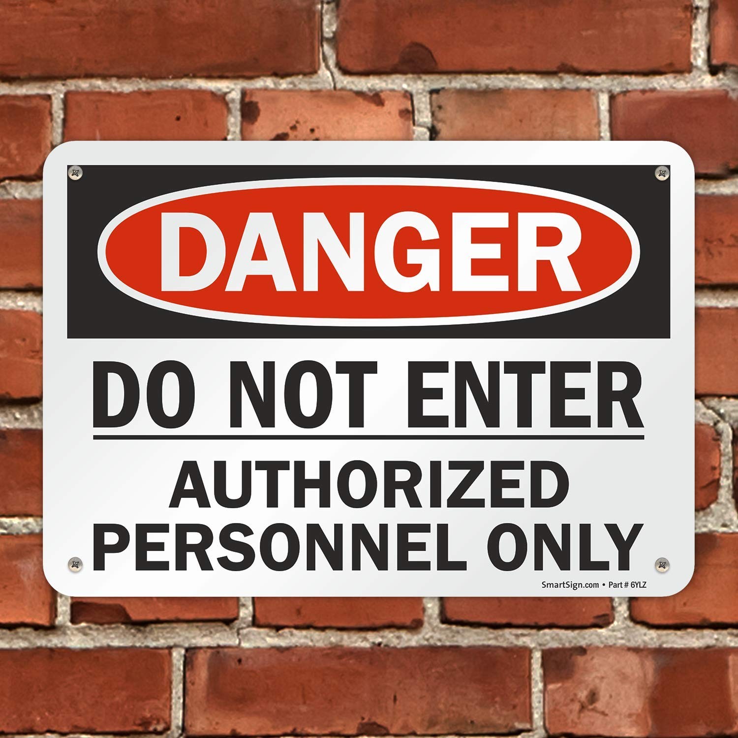 Danger Do Not Enter Authorized Personnel Only Sign 7×10 Inch Plastic