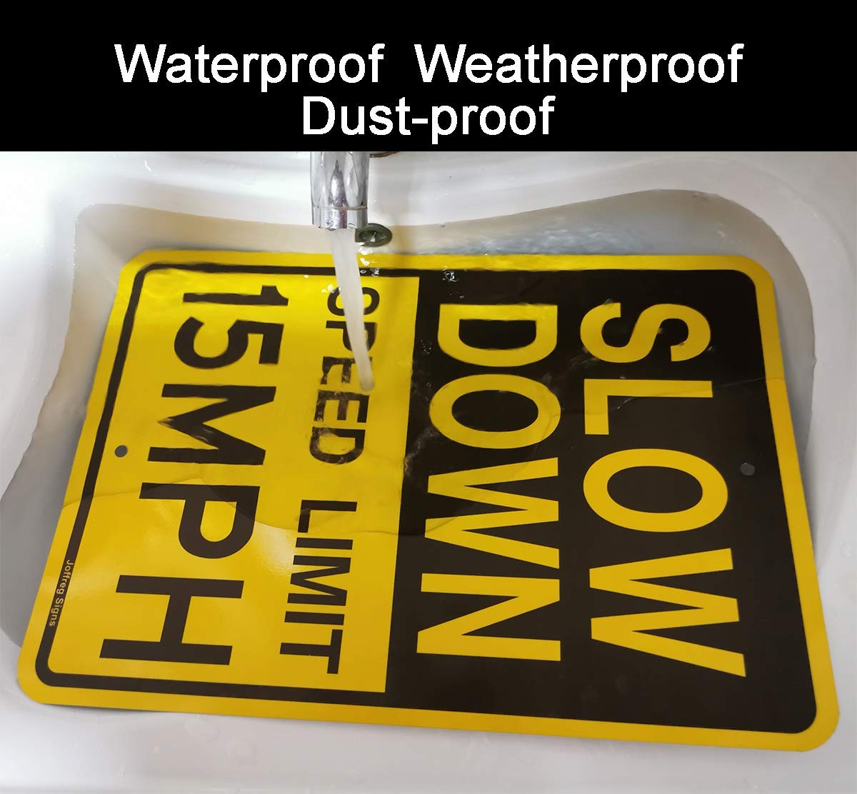 Slow Down Speed Limit 15 MPH Sign17 x12 InchesReflective Aluminum 2 Pack