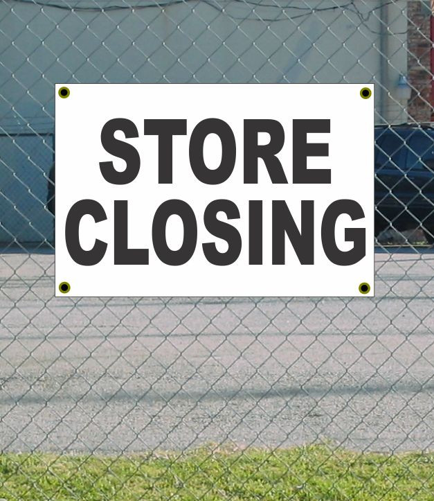 2×3 STORE CLOSING Black & White Banner Sign NEW Discount Size & Price FREE SHIP