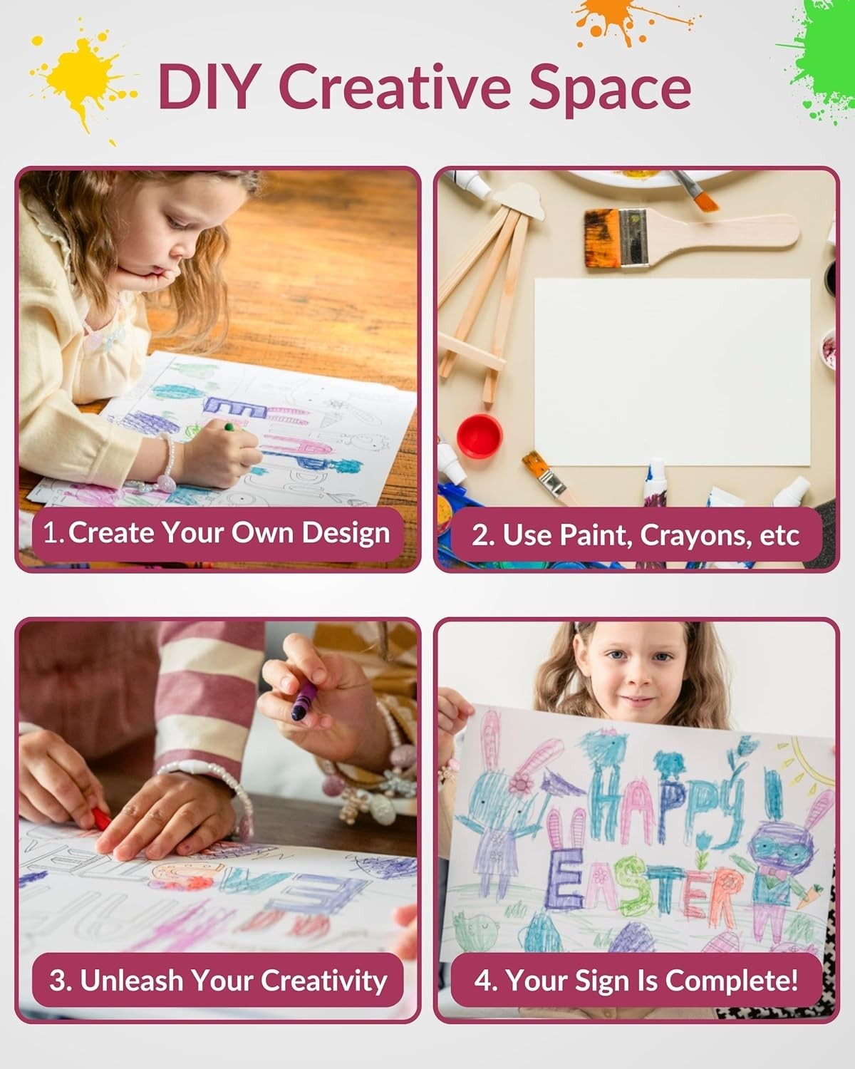 Weather-Resistant 4 Pack 18×12 Blank Yard Signs for All Your Advertising Needs