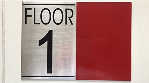 FLOOR 1 SIGN (BRUSHED ALUMINUM)-REF24-1027