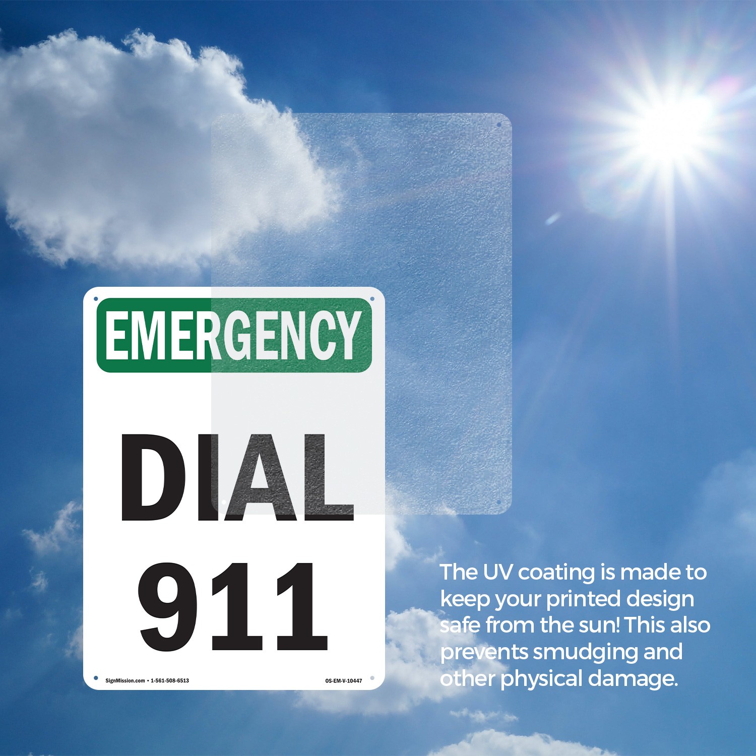 Dial 911 OSHA Emergency Sign Metal, Plastic, Or Decal – 5 or 10 Pack