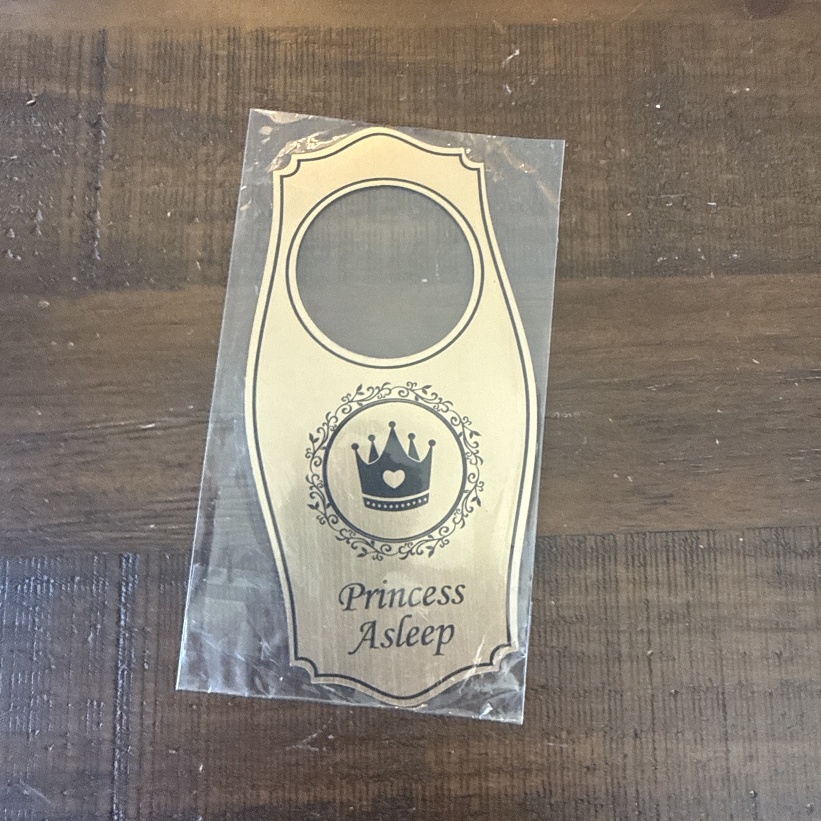 Signs ByLITA Princess Asleep Door Hanger – Brushed Gold, 4&Prime; x 8&Prime;