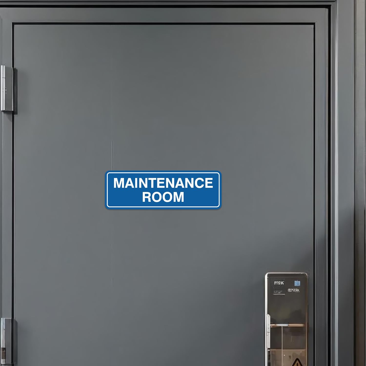 Standard Maintenance Room Sign Brushed Silver Large Office Wall Door Plaque