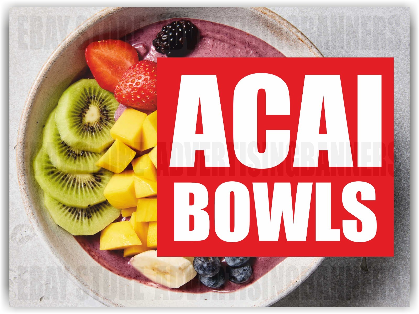 ACAI BOWLS Yard Sign with H-Stakes Breakfast Healthy Food Truck