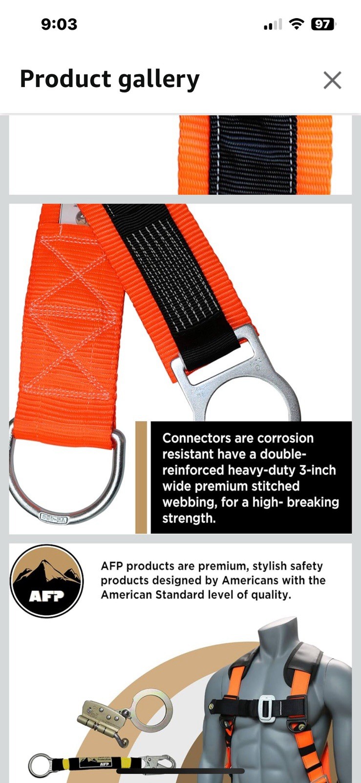 (2) 3’Feet Cross Arm Strap Premium Heavy Duty Pass Through Double Steel Ring