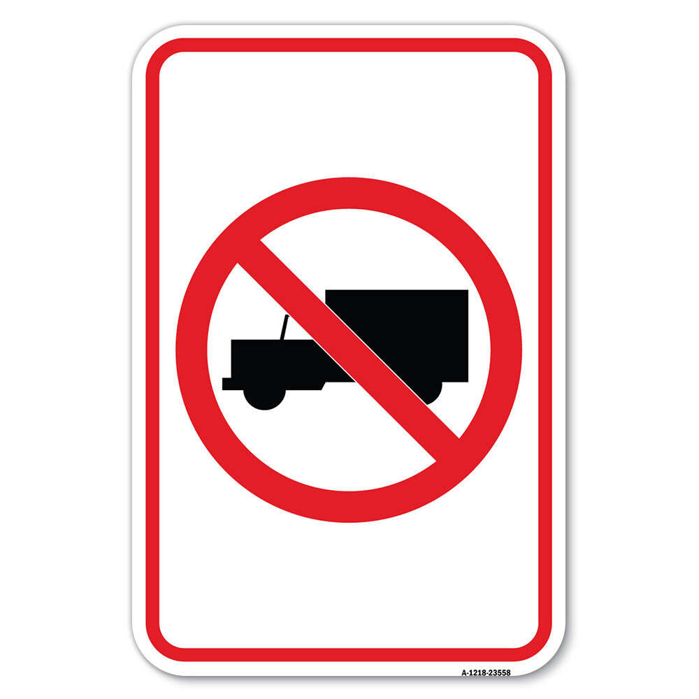 No Truck Symbol Heavy Gauge Aluminum Parking Sign Rust Proof