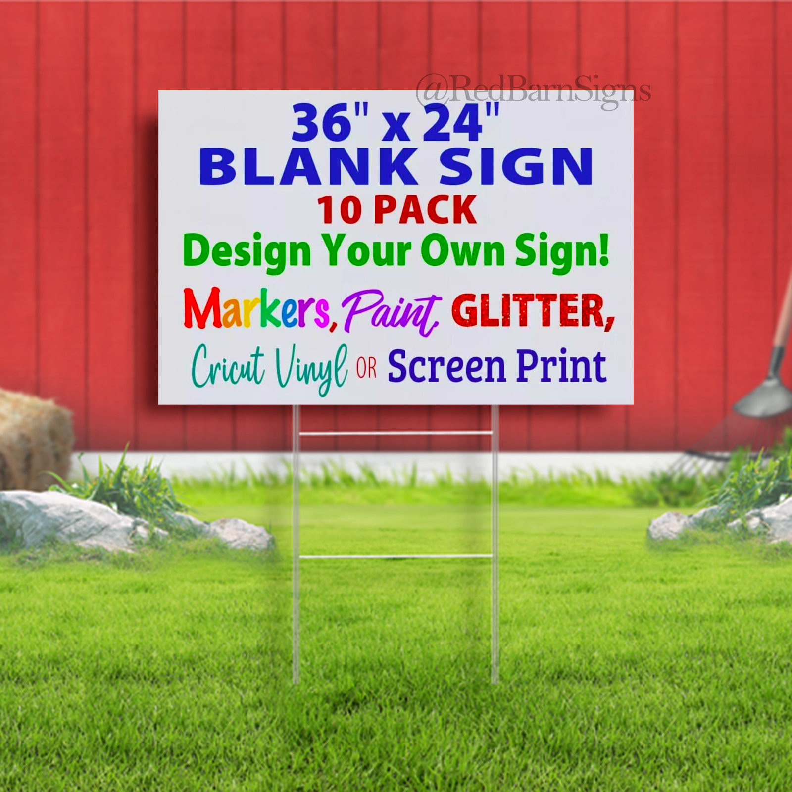 36&Prime; x 24&Prime; Blank Corrugated Plastic Heavy Duty Yard Signs (White or Black)