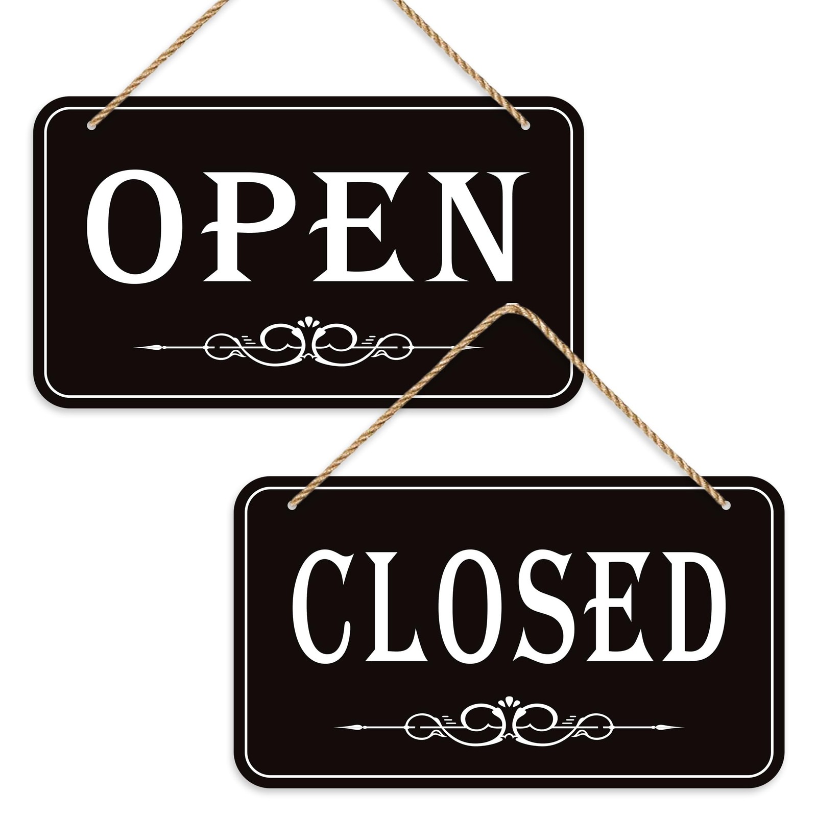 Double Sided Open Closed Sign Business Open and Closed Hours Flip Sign for Store